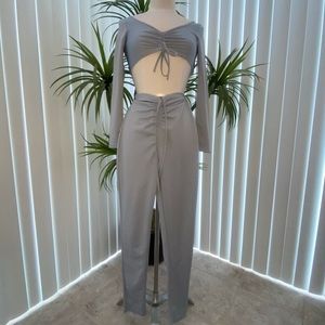 ⭐️2/15$⭐️Ruched Knot Crop Tee + leggings matching set SHEIN